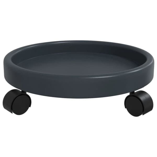 Plantvagnar med hjul 2 st grå diameter 34 cm 35 kg