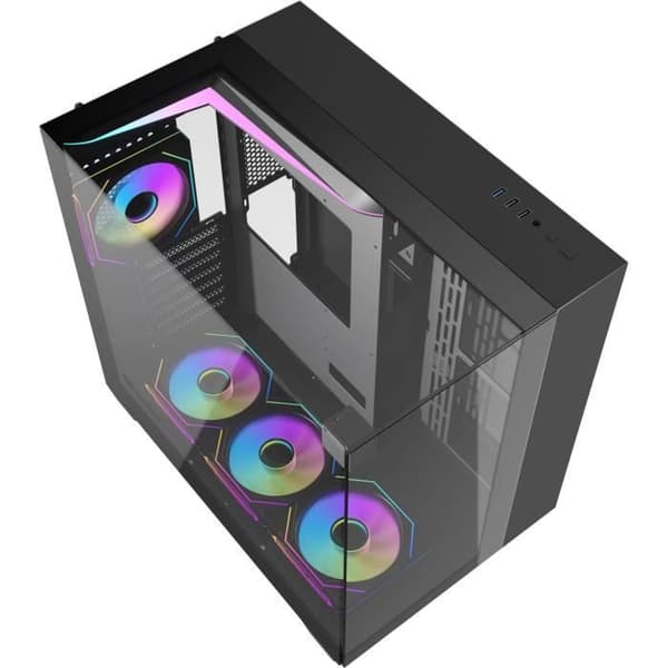 PC-chassi - Darkflash - TH285 Svart - Minitower - ATX-format - 4x120mm A-RGB - Svart