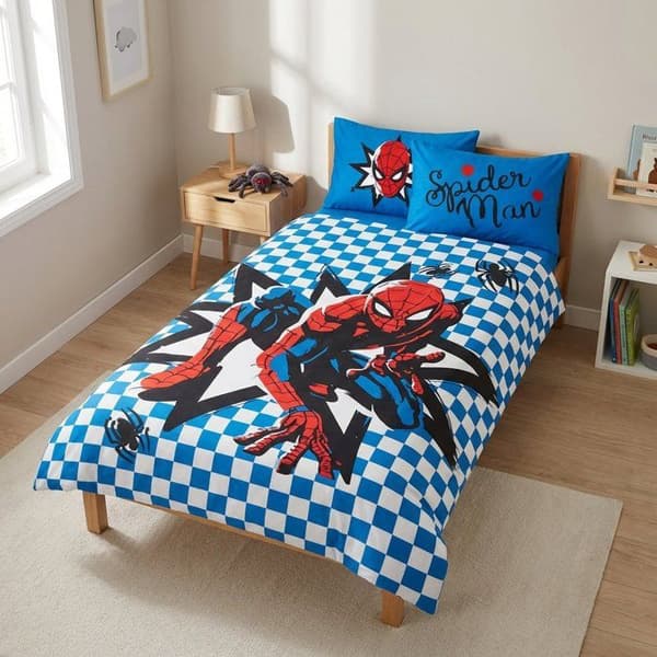 Babysängset – Marvel – Vändbar tryck – 100 x 135 cm + örngott 40 x 60 cm – Spiderman
