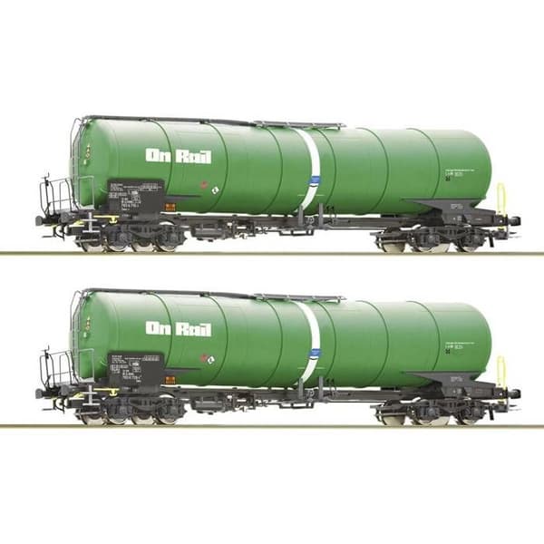 Tankvagnar - ROCO - H0 OnRail - 4 axlar Zans - 95 m3 - Set om 2