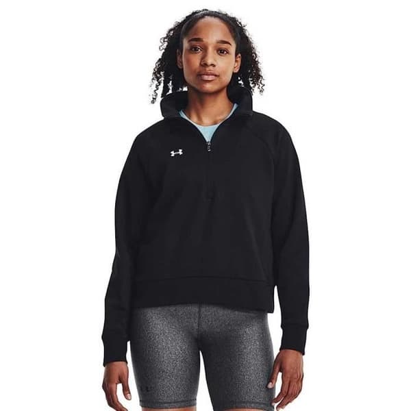 Damtröja - UNDER ARMOR - Rival Half-Zip - Svart - Långa ärmar - Hög krage