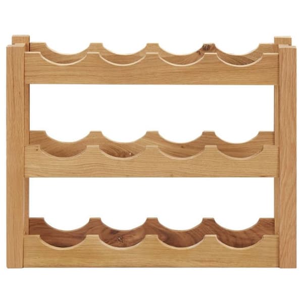 vidaXL Vinställ 12 Flaskor 47x21x36 cm Ek Trä