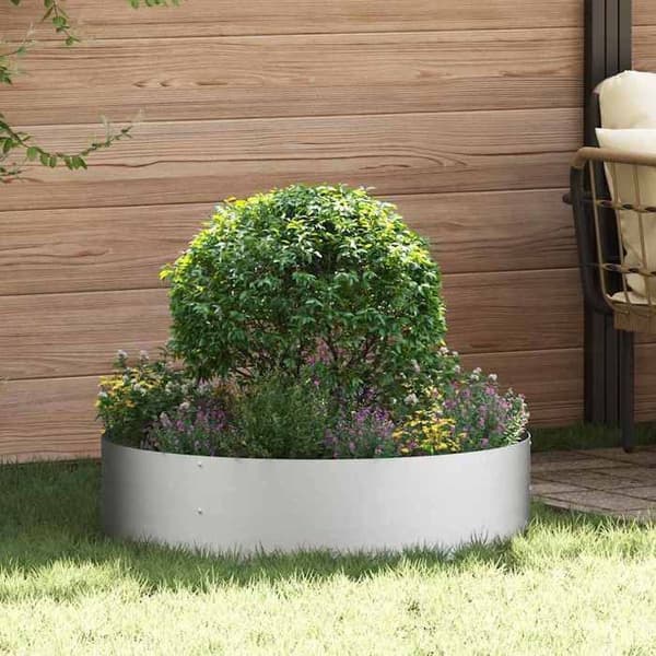 vidaXL Planteringsring Silver 80 x 80 x 20 cm Galvaniserat stål 873630