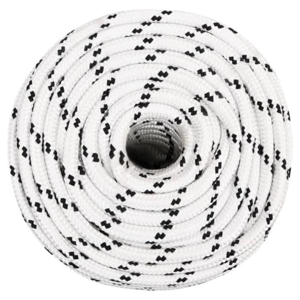 152782 vidaXL flätat båtrep Vit 14 mmx250 m polyester