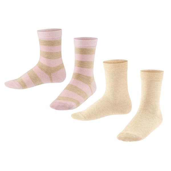 Korta strumpor barn - FALKE - Happy Stripe 2Pack SO - Beige - Randig - 2-pack