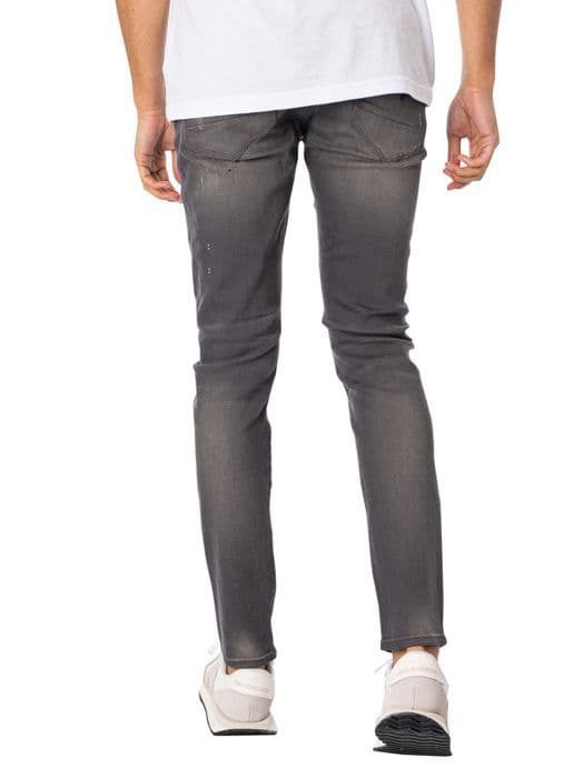 G STAR Revend Super Slim Jeans Slander Grey Superstretch Light Aged Destroy