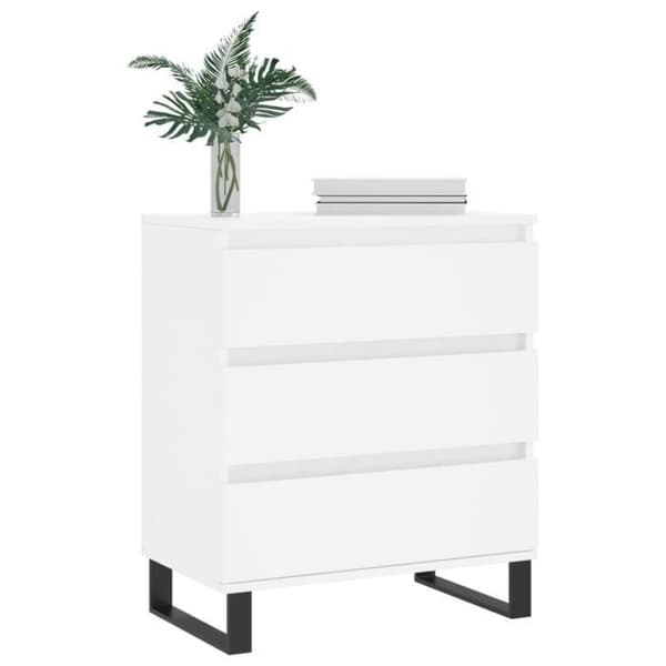 vidaXL Buffé Vit 60x35x70 cm Ingenjörsträ 827188