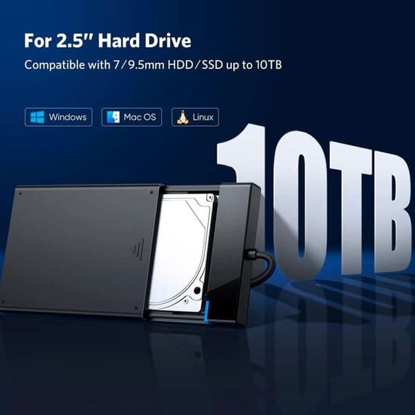 UGREEN Externt hölje USB 3.0 2,5 tum SATA HDD SSD 6TB Max 5Gbps
