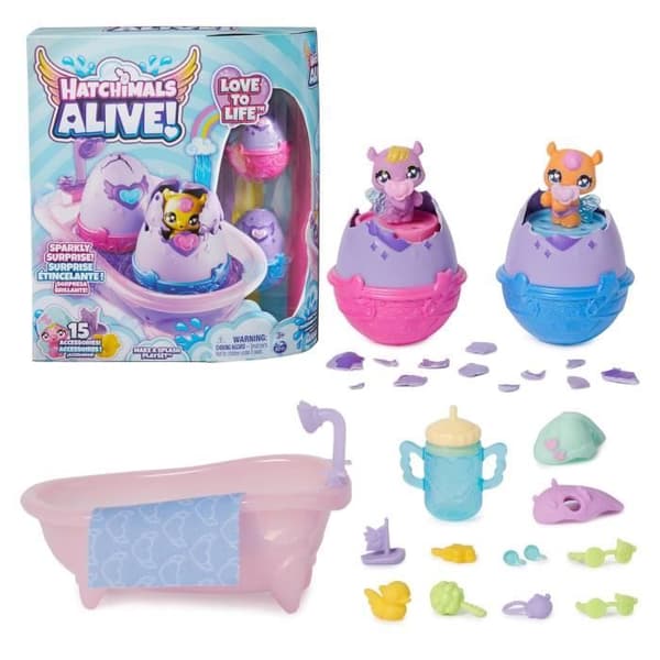 SPIN MASTER PAKET MED 2 HATCHIMALS + DUSCH FÄRGÄNDRING