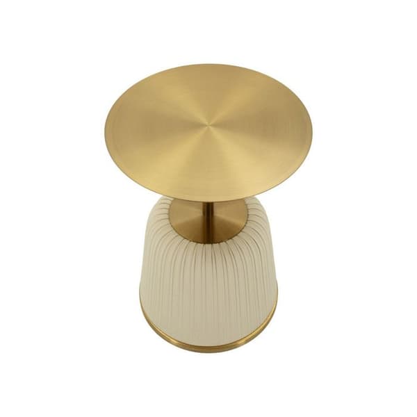 Sidobord Design "Egle" 55cm Vit & Guld