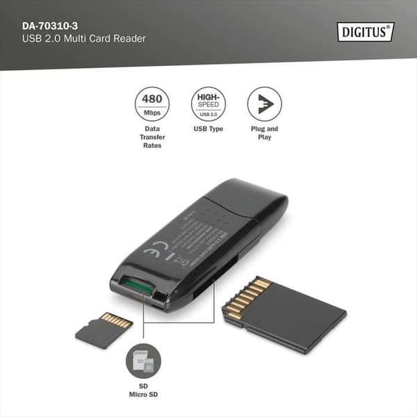 USB 2.0 flerkortsläsare