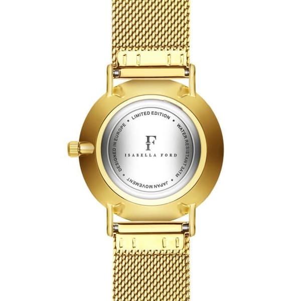 Isabella Ford Luna damklocka i mesh - guld - 32 mm