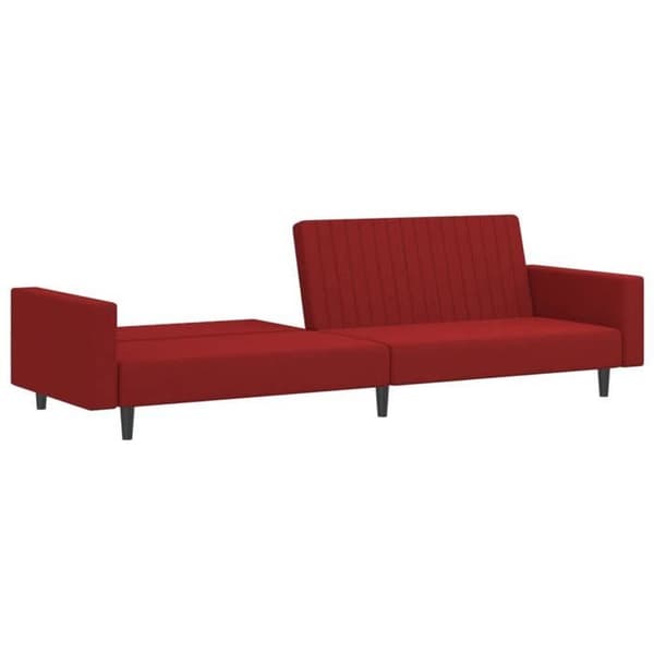 vidaXL 2-sits soffa med sängfunktion i vinröd sammet 375942