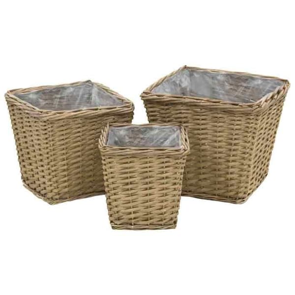 vidaXL Upphöjda sängar 3 st Wicker med PE Foder