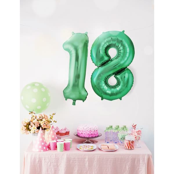 Ballong - FOLAT - 9 - Aluminium - Grön - 86 cm
