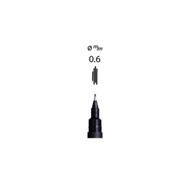 Uni-pin ritpenna - 0,6 mm - Svart - Uni-ball