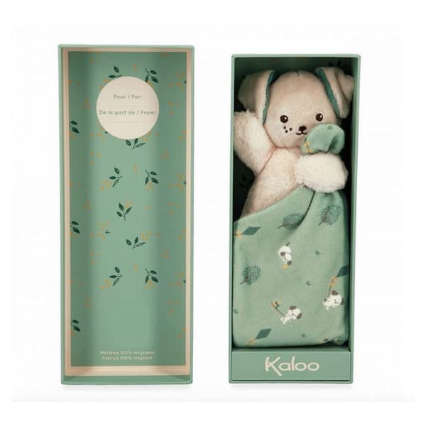 Doudou Carre mjukhet Hund Grön - 18 cm