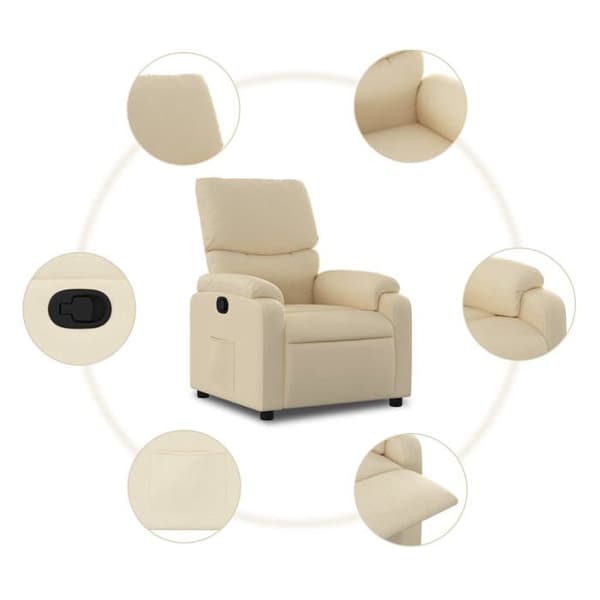 vidaXL Fåtölj i crème tyg 3205683