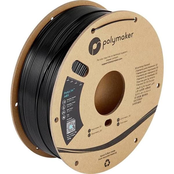 Polymaker PolyLite ABS filament 1,75 mm 1 kg - Svart (luktfri)