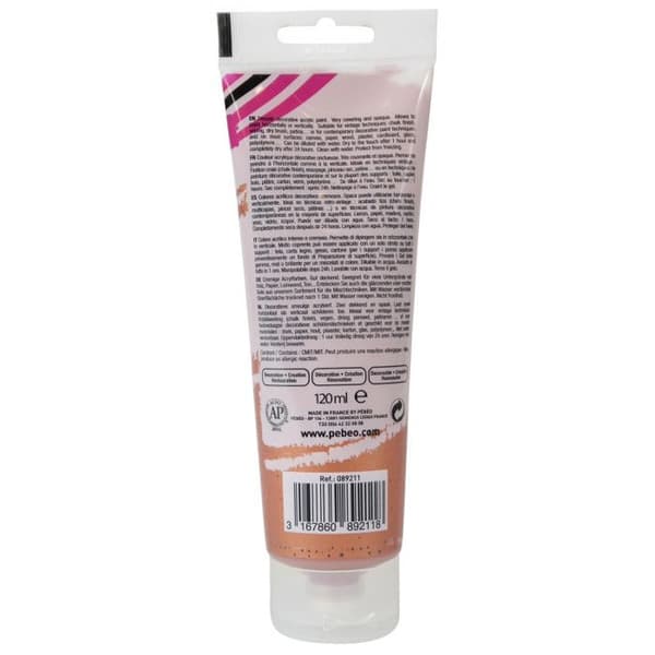 Akrylfärg - PEBEO - DecoCrème - 120 ml - Kopparfärgad - Pärlfinish