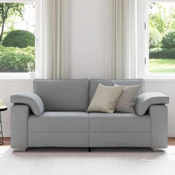 Soffa med ljusgrå kudde 180 x 77 x 82 cm tyg