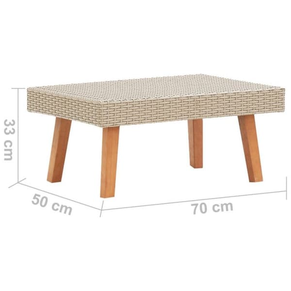 vidaXL Trädgårdssoffbord Flätad resin Beige 310221