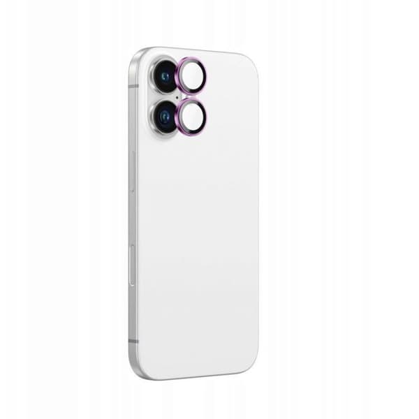 Amazingthing AR Aluminium 2 Linser Glas med Objektivram för iPhone 16/16 Plus - Rosa
