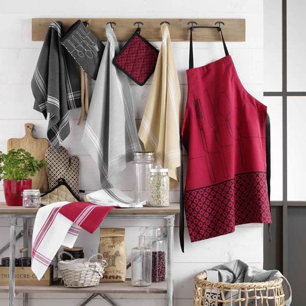Köksförkläde i Återvunnet Bomull "Cuisiline" 84cm Bordeaux