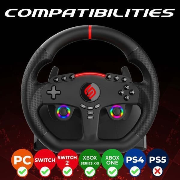Volant gaming - SUBSONIC - Dubbel joystick LED - PS4 PC Switch Switch 2 Xbox One Xbox Series