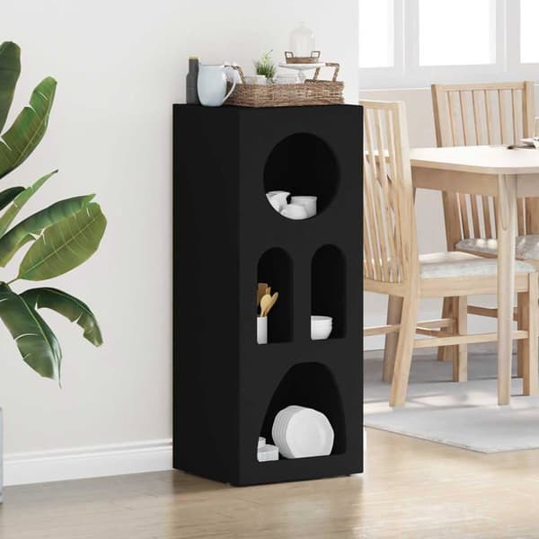 Modern buffet i trä - vidaXL - Svart - 40x35x100.5 cm - Rektangulär - Matrum - Vardagsrum - Elegant