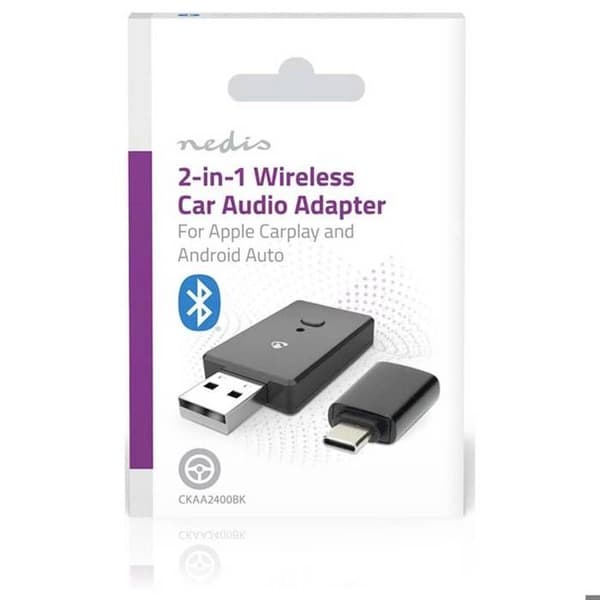 Trådlös bil ljudadapter - Android Auto / Apple Carplay - AAC / SBC - Svart