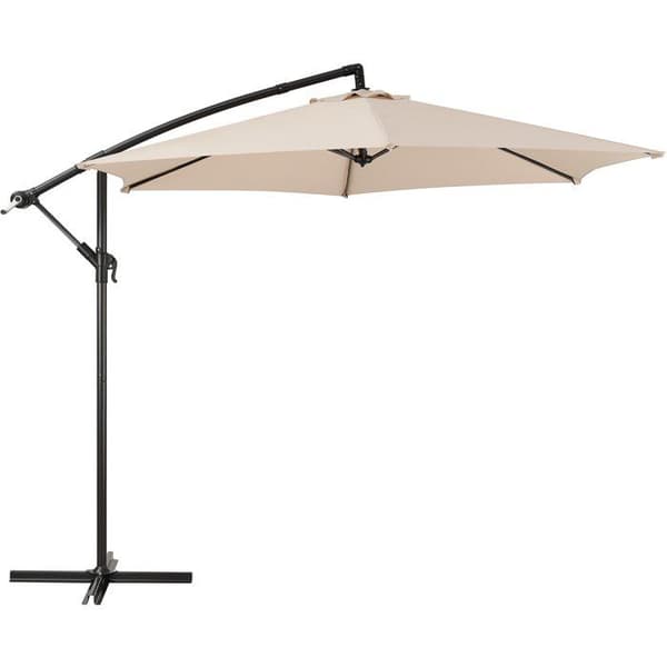 Parasol med sidostöd AUREA Ø 3 m - Aluminiumstruktur med polyesterduk 180g - Kräm