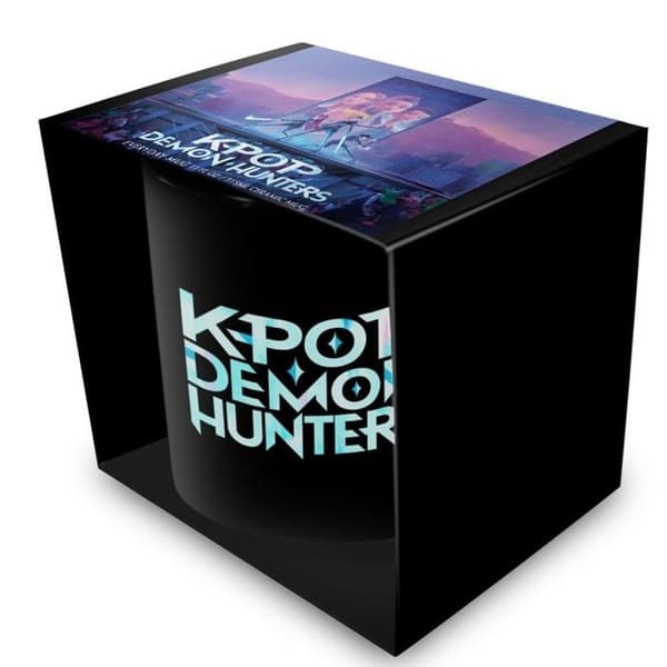 Kpop Demon Hunter – Svart keramikmugg 325ml – Logotyp