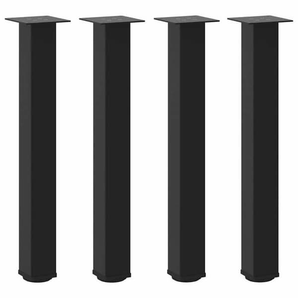 vidaXL Console table legs 4 pieces Svart 72-74 cm Stål 4012468