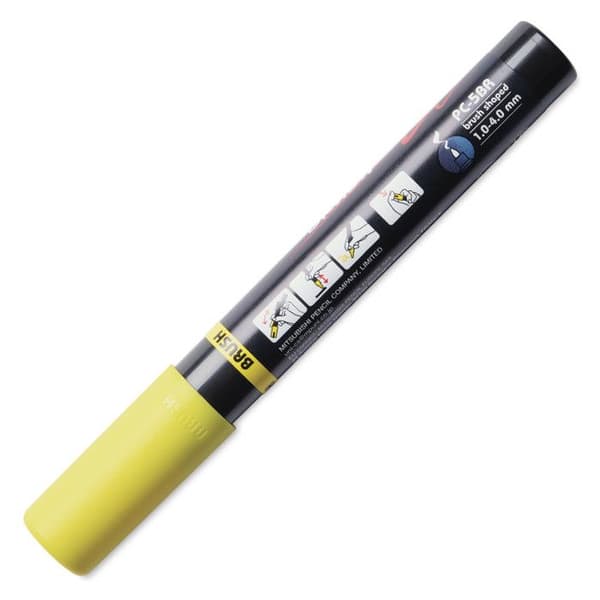 POSCA-markör - Gul - Penselspets - PC5BR - Alla ytor