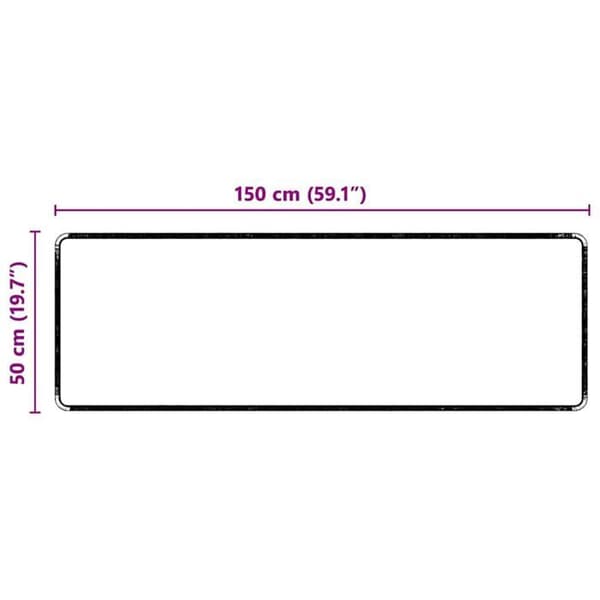 Halkfri gångmatta - vidaXL - Grå - 50x150 cm - Polypropylen - Rektangulär - Halkfri design