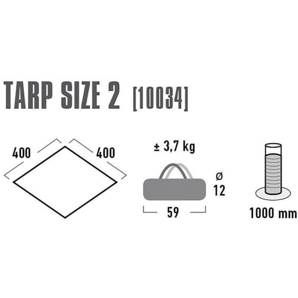 Tarp - High Peak - Tarp 2 - Grå - Polyester 190T - 3700 g