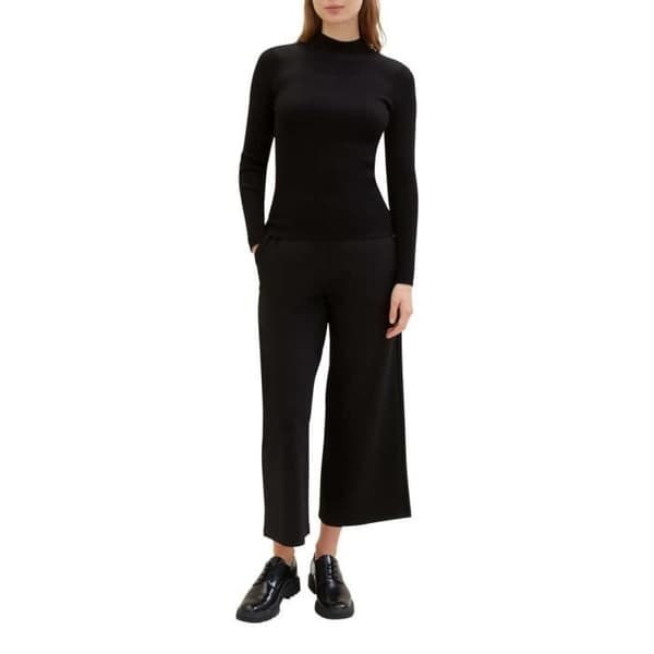 Hög midja bootcut byxor - TOM TAILOR - Svart - Dam