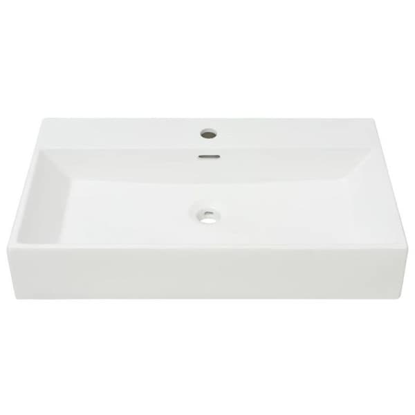 VIDAXL vit keramisk diskho - 76x42,5x14,5 cm - Rektangulär - Fristående