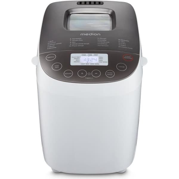 Brödmaskin - MEDION - 50080151 - 950 W - 19 program - Fönster - Vit