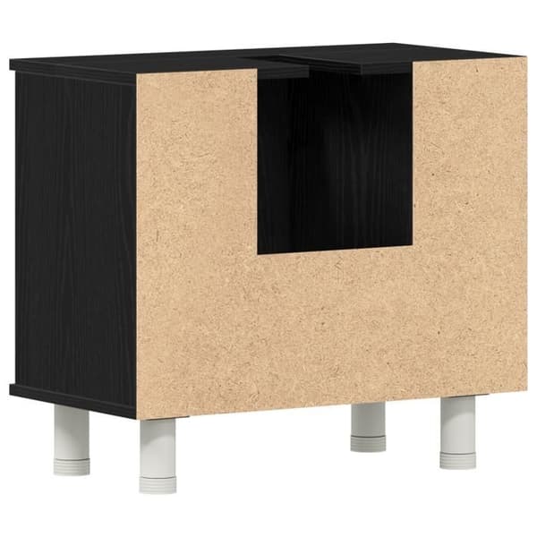 Svart ek badrumsmöbel 60x32x54 cm ingenjörsträ