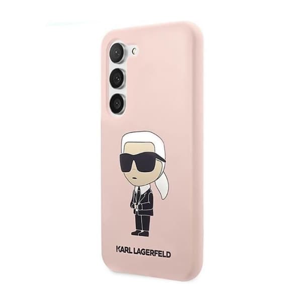 Siliconfodral - KARL LAGERFELD - Samsung Galaxy S23+ - NFT Ikonik-mönster - Mikrofiberfoder - Rosa