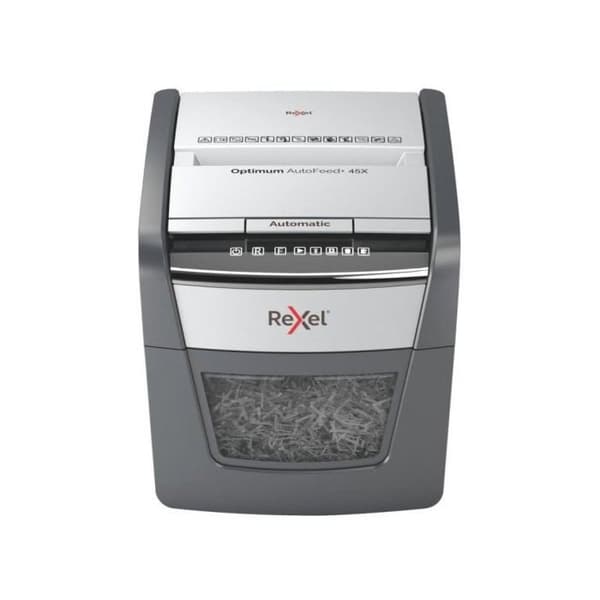 Dokumentförstörare - REXEL - Optimum Auto+ 45X - Cross cut - P4 säkerhet - 20L
