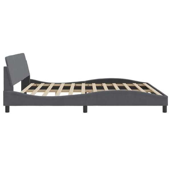 vidaXL Dover sängram mörkgrå 200x200 cm sammet 373253