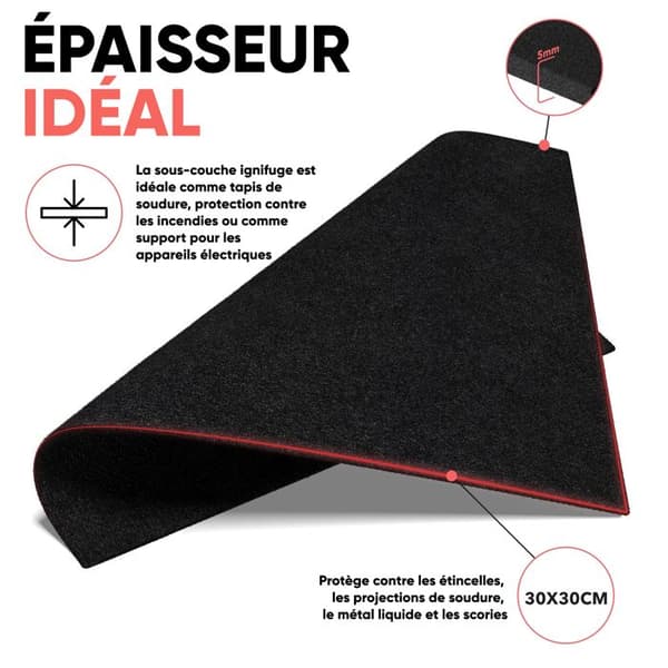 EVOCAMP eldfast matta 30x30 cm – golvskydd för eldstad, grill, brandplatta - tål 982 °C