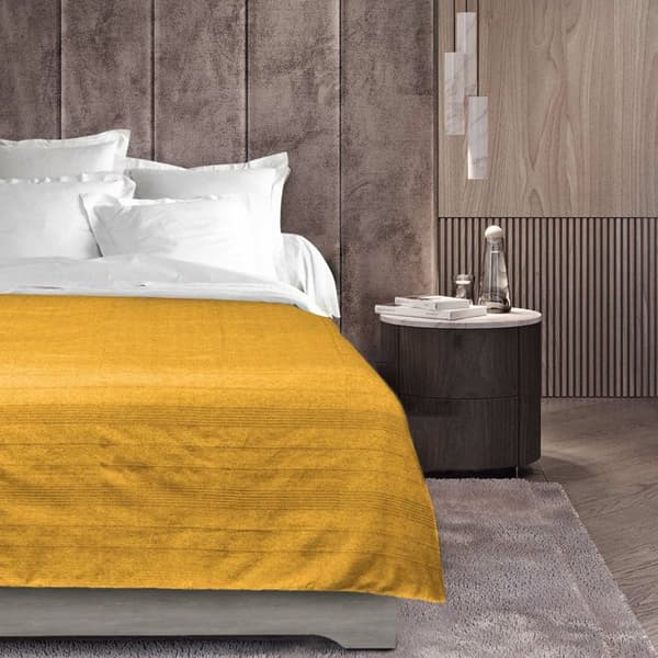 Pledd rullbart 220 x 240 cm polycotton Lucile Gul karri