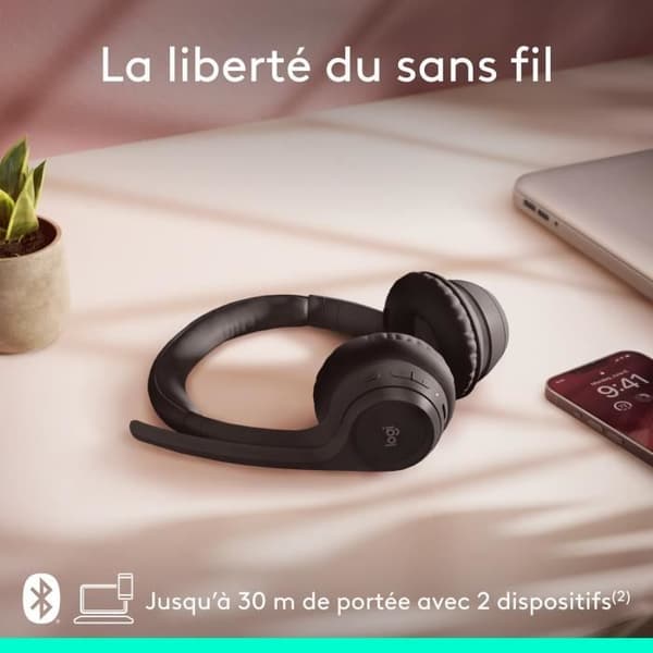 Hörlurar - Trådlösa - Logitech - Zone 300 - Bluetooth - Störningsskydd - Svart