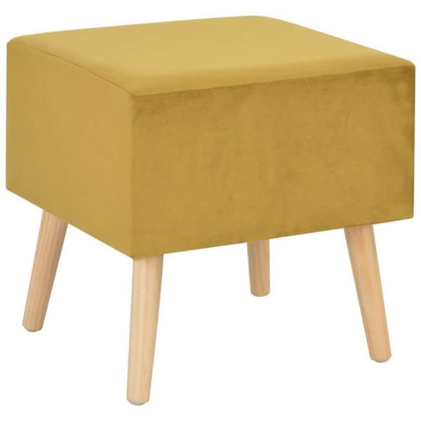 Sängbord - VIDAXL - Senap - 40x35x40 cm - Sammet