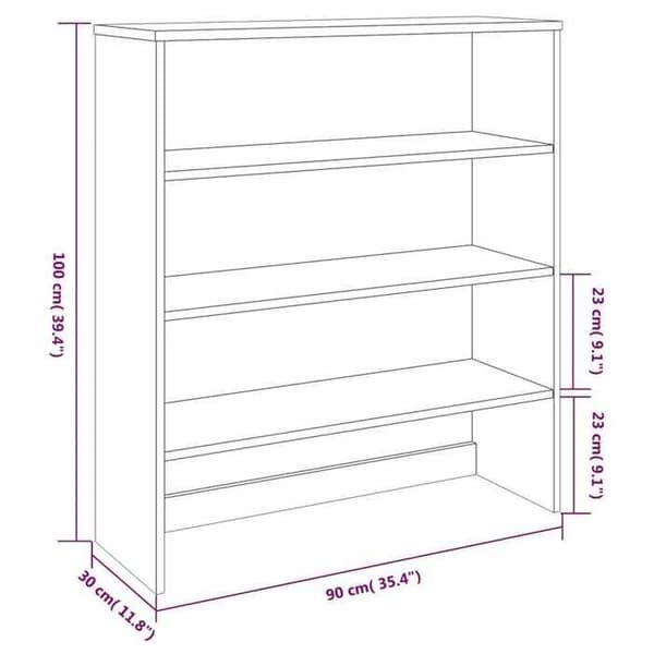 vidaXL HAMAR Sideboard Top Mörkgrå 90x30x100 cm Furu 340434