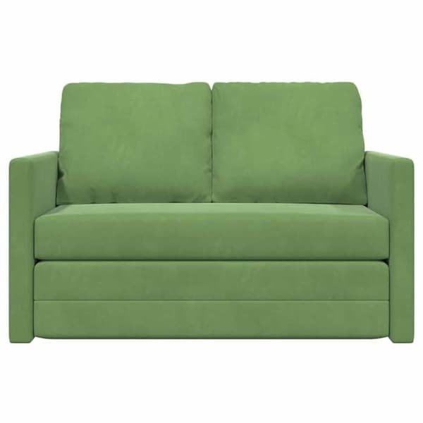 Soffa-säng med ljusgrön kudde 122 x 70 x 60 cm Sammet